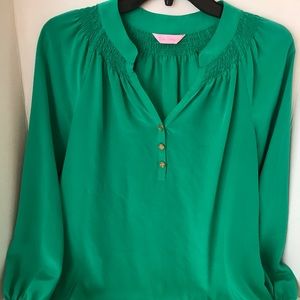 Emerald green Lilly Pulitzer silk tunic
